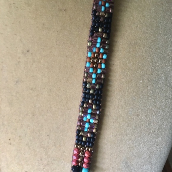 Sundance inspired beaded long necklace in boho pattern. - Picture 2 of 5